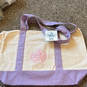 TRADER JOE'S large lavender tote bag